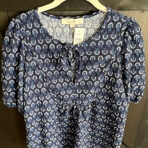 LOFT Dark Blue Paisley Women's Blouse